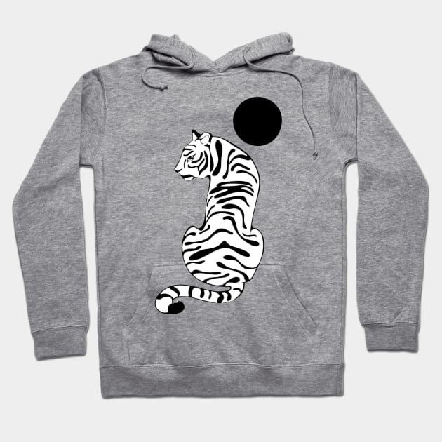 White tiger moon Hoodie by ohyeahh